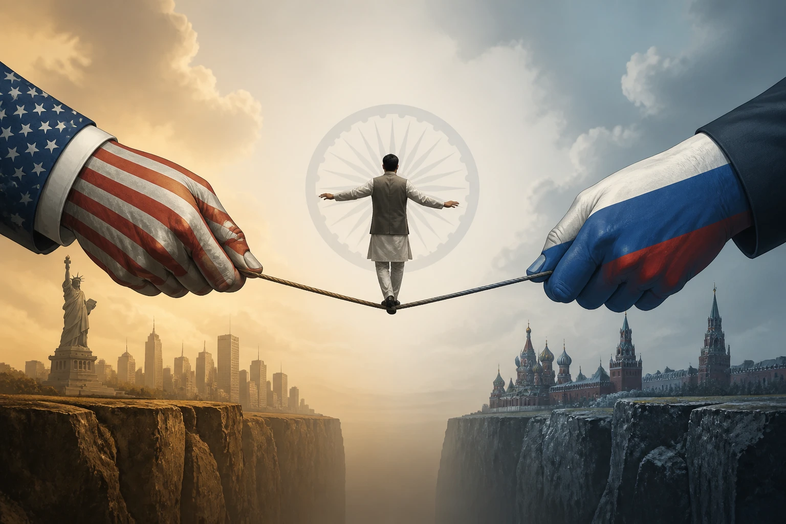 Why is India caught between America and Russia in 2025?
