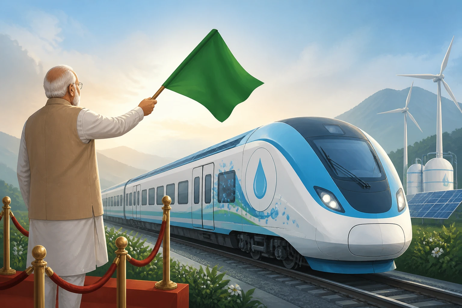 PM Modi flags off India's first hydrogen-powered train