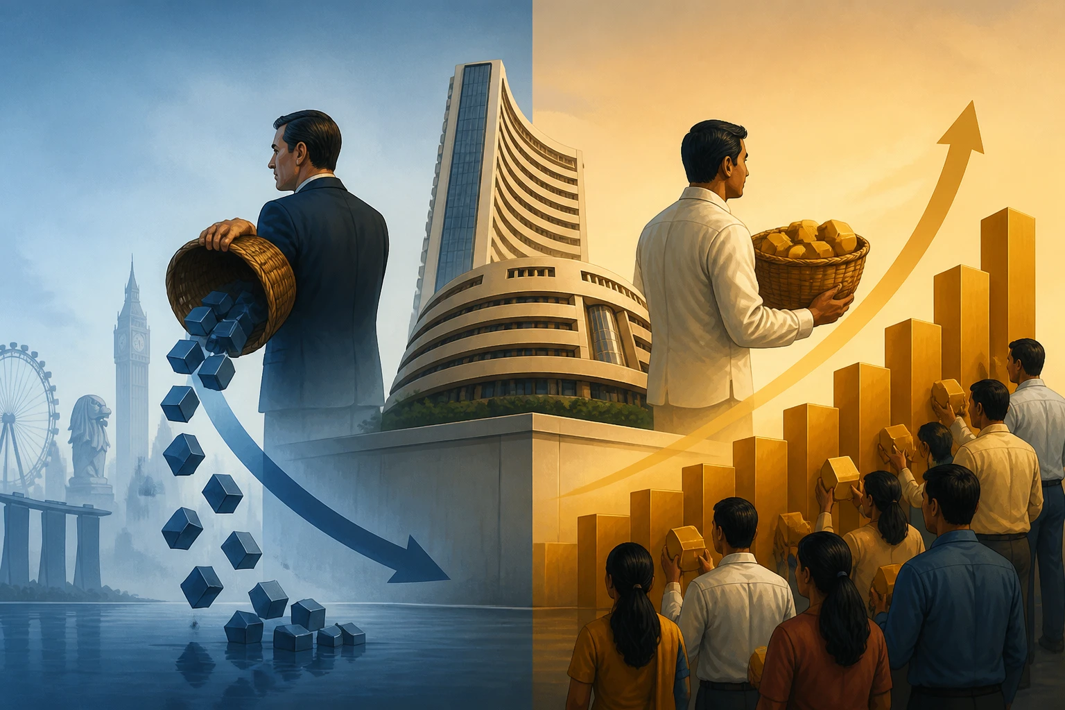 Why foreigners are selling Indian stocks while Indians buy record amounts